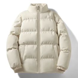 Cotton coat women and men's coat in autumn and winter loose stand collar cotton coat ins versatile cotton jacket coat (Color: Khaki, size: Xl)