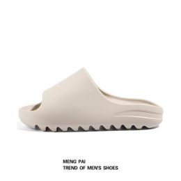 Summer Beach Ourdoor Slides Ladies Slippers Platform Mules Shoes Woman Flats New Men Fashion Couple Slippers Indoor Household (Color: Beige, size: 46-47(28Cm))
