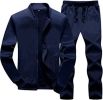 Men's Sports and Leisure Two-pieces Suits Loose Outfits Round Neckline Sweaters and Pants Sets