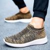 Men Boys Flying Woven Sneakers Slip-on Light Running Casual Socks Shoes Breathable Comfortable Wear-resistant Outdoor Sport New