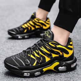 Mesh Fashion Casual Sneaker Sport Men Teenager Hot Air Cushion Running Shoe Breathable Tennis Youth Portable Comfortable Outdoor (Color: Yellow, size: 40)