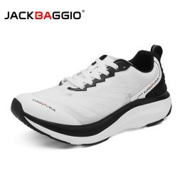 JACKBAGGIO Running Shoes For Marathon Professional Running Sports Shoes Thick-soled Shock-Absorbing (Color: White, size: 8.5)