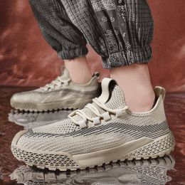 High Quality Mesh Sneakers Lightweight Breathable Casual Shoes Front Lace Up Hiking Running Outdoor Spring Summer Autumn Simple (Color: Beige, size: 39)