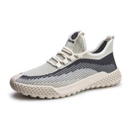 High Quality Fly Woven Mesh Breathable Sneaker Men Women Boys Soft Thin Casual Shoes Student Campus Spring Summer Autumn Outdoor (Color: Beige, size: 42)
