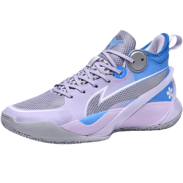 New couple basketball shoes men's sports shoes women's breathable cushioning non-slip wear-resistant gym training sports shoes (Color: Purple, size: 41)