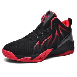 Men's Basketball Shoes Non-Slip Wear-Resistant Men's Sports Shoes Breathable Basketball Shoes Large Size (Color: Red, size: 47.6666666666667)