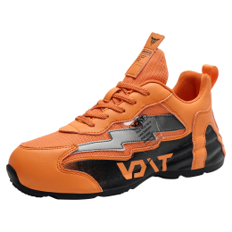 New men's wear-resistant non-slip cushioning basketball shoes combat sports shoes breathable tennis sneakers men's zapatillas (Color: Orange, size: 45)