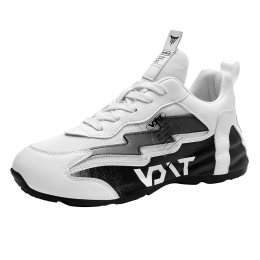 New men's wear-resistant non-slip cushioning basketball shoes combat sports shoes breathable tennis sneakers men's zapatillas (Color: White, size: 45)