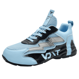 New men's wear-resistant non-slip cushioning basketball shoes combat sports shoes breathable tennis sneakers men's zapatillas (Color: Blue, size: 45)