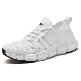 Mesh Lace Up Performance Walking Shoe Sneaker (Color: White, size: 9)