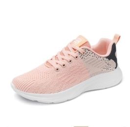 Mesh Sneakers Lace Up Front Walking Shoes (Color: Pink, size: 8.5)