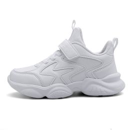 Women Children Mesh Leather Casual Shoes Soft Breathable Cozy Boy Girl Kids Running Sneaker Student Spring Summer Autumn Outdoor (Color: Leather Upper, size: 37)
