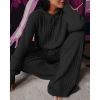 Spring Autumn Knitted Hoodie Pullover Trousers 2-piece Set Women Vintage New Vertical Stripes Loose Casual Sweater Suit Red Blue