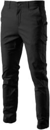 Mens Solid Color Casual Pants Cotton Fabric Breathe Freely Youth Trousers for Outdoors, Party (Color: Black, size: M)