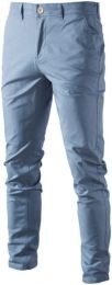 Mens Solid Color Casual Pants Cotton Fabric Breathe Freely Youth Trousers for Outdoors, Party (Color: Blue, size: Xxl)