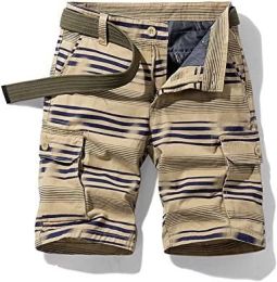 Men's Casual Sports Shorts Quick Dry Fashion Fit Twill Cargo Shorts Shorts with Pockets (Color: Pa7-M)