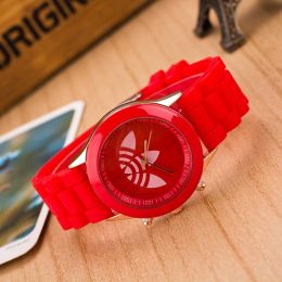 Luxury Brand Women Colorful Silicone Jelly Quartz Watch Men Casual Sports Wristwatch Ladies Fashion Dress Watch Relogio Clock (Color: Red, size: 1)