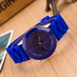 Luxury Brand Women Colorful Silicone Jelly Quartz Watch Men Casual Sports Wristwatch Ladies Fashion Dress Watch Relogio Clock (Color: Blue, size: 1)