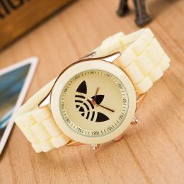 Luxury Brand Women Colorful Silicone Jelly Quartz Watch Men Casual Sports Wristwatch Ladies Fashion Dress Watch Relogio Clock (Color: Beige, size: 1)