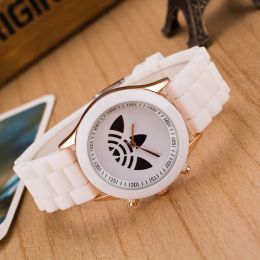 Luxury Brand Women Colorful Silicone Jelly Quartz Watch Men Casual Sports Wristwatch Ladies Fashion Dress Watch Relogio Clock (Color: White, size: 1)