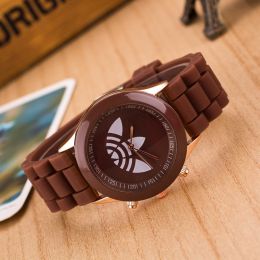 Luxury Brand Women Colorful Silicone Jelly Quartz Watch Men Casual Sports Wristwatch Ladies Fashion Dress Watch Relogio Clock (Color: Brown, size: 1)