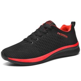 New Arrival Cushion Mesh Breathable Running Shoes Army Green Light Summer Walking Shoes Men Women Sneakers Hombre Big Size 39-47 (Color: 9088 Black Red, size: 45)