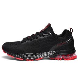 New Arrival Men Walking Running Shoes Summer Breathable Outdoor Sport Training Sneakers for Men Big Size Athletic Trainers 2022 (Color: Black Red, size: 44)