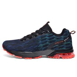 New Arrival Men Walking Running Shoes Summer Breathable Outdoor Sport Training Sneakers for Men Big Size Athletic Trainers 2022 (Color: Blue Orange, size: 46)