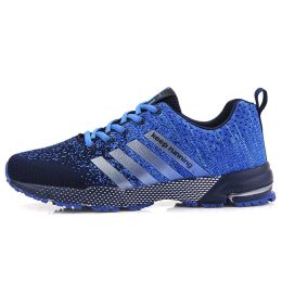 New Arrival Men Walking Running Shoes Summer Breathable Outdoor Sport Training Sneakers for Men Big Size Athletic Trainers 2022 (Color: 8702 Blue, size: 46)