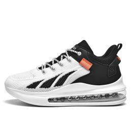 Running Shoes Air Cushion Fitness Sneakers Trainers Outdoor Mens Breathable Male Lightweight Sport Shoes for Men Chaussure Homme (Color: 6910  Bai Hei, size: 43)