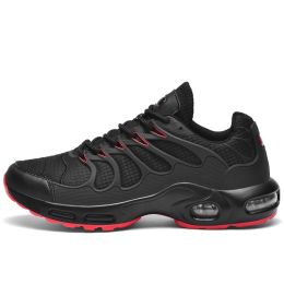 Running Shoes Air Cushion Fitness Sneakers Trainers Outdoor Mens Breathable Male Lightweight Sport Shoes for Men Chaussure Homme (Color: 1680 Hei Hong, size: 44)
