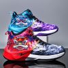 Couple high-top lace-up basketball shoes men's red sports shoes high elastic wear-resistant basketball training shoes 36-45