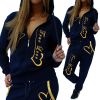 Sports New Style Women's Contrasting Colors Sports Suit Hoodies and Pants Set