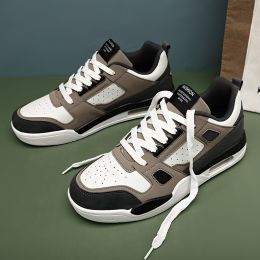 Men's Sports Training Sneakers Air Cushion Sports Shoes Outdoor Running Shoes Non-Slip Wear-Resistant Casual Shoes (Color: H07 White Beige, size: 43)