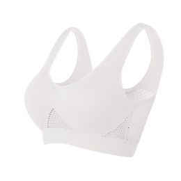 Women Yoga Underwear Padded Crop Tops Underwear Gym Top Yoga Sport Bra Breathable Fitness Running Vest Yoga Bras Sports Type (Color: White, size: 3Xl)