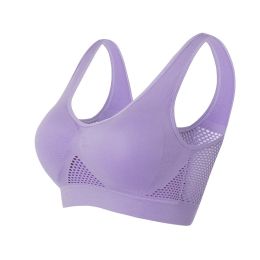 Women Yoga Underwear Padded Crop Tops Underwear Gym Top Yoga Sport Bra Breathable Fitness Running Vest Yoga Bras Sports Type (Color: Purple, size: 4Xl)