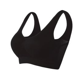 Women Yoga Underwear Padded Crop Tops Underwear Gym Top Yoga Sport Bra Breathable Fitness Running Vest Yoga Bras Sports Type (Color: Black, size: 6Xl)