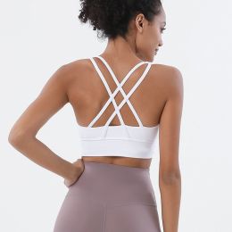 Nylon Top Women Bra Sexy Top Woman Breathable Underwear Women Fitness Yoga Sports Bra For Women Gym 22 Colors (Color: White, size: Xl)