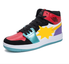 JJ tiger Spring and autumn men and women sports shoes fashion high top leisure sports shoes(35-45 Optional) (Color: Red Purple, size: 36)