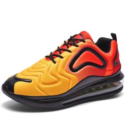 JJ tiger The latest color matching couples sky Eye air cushion shoes for men and women casual sports shoes (36-46 optional) (Color: Gold  Yellow, size: 40)