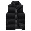 Winter new down vest large size loose casual sports vest men's solid color warm down cotton vest coat sportswear