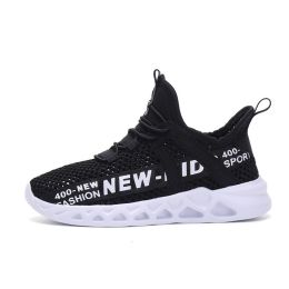 2019 Spring Autumn Kids Sport Running Shoes Boys Sneakers Tenis Basket Footwear Red Black Breathable Girls Soft Chaussure Enfant (Color: White Hollow Shoes, size: 1)