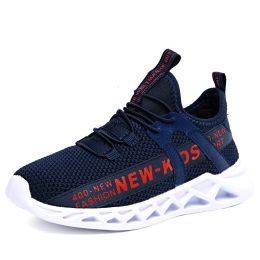 2019 Spring Autumn Kids Sport Running Shoes Boys Sneakers Tenis Basket Footwear Red Black Breathable Girls Soft Chaussure Enfant (Color: Blue Kids Sneakers, size: 1)