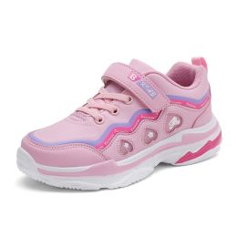 Kids Sport Shoes Waterproof Running Shoes Girls Sneakers Tenis Infantil Pink Breathable Antislip Children Shoes Chaussure Enfant (Color: Girls Running Pink, size: 27)
