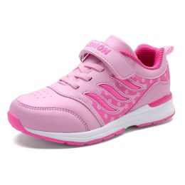 Kids Sport Shoes Waterproof Running Shoes Girls Sneakers Tenis Infantil Pink Breathable Antislip Children Shoes Chaussure Enfant (Color: Pink Sneakers Kids, size: 35)