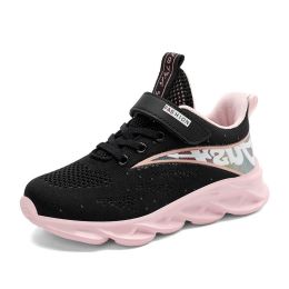 Children Sport Shoes Tenis Running Autumn Cute Girls Casual Shoes White Mesh Sneakers Student Kids Summer Sock Footwear Fashion (Color: Black, size: 32)