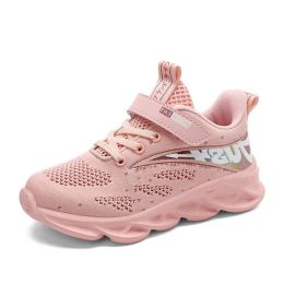 Children Sport Shoes Tenis Running Autumn Cute Girls Casual Shoes White Mesh Sneakers Student Kids Summer Sock Footwear Fashion (Color: Pink, size: 36)