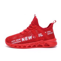2019 Spring Autumn Kids Sport Running Shoes Boys Sneakers Tenis Basket Footwear Red Black Breathable Girls Soft Chaussure Enfant (Color: Red Hollow Shoes, size: 3)