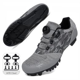 2022 MTB Cycling Shoes Men Self-locking Cleats Speed Road Bike Sneakers Flat Racing Women SPD Mountain Bicycle Shoes for Shimano (Color: Dark Grey Mtb, size: 47)