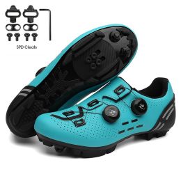 Ultralight Cycling Shoes Mtb Carbon Fiber Road Bike Boots Men Mountain Bicycle SPD Cleats Shoes Women Biking Speed Flat Sneaker (Color: Moon Mtb Cleats, size: 39)